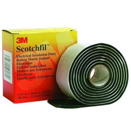 3M 1-1/2'' x 5' Black 4 Pack 3M Scotchfil Electrical Putty, 4PK T966SF4PK